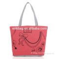 Promotional cheap cute canvas shopping bag & tote bag with jewelry print for girls